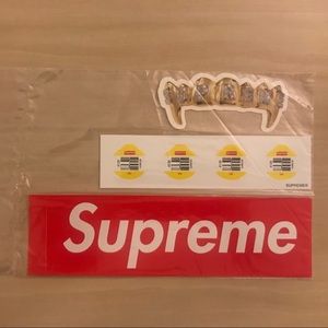 Supreme SS18 sticker pack gold teeth